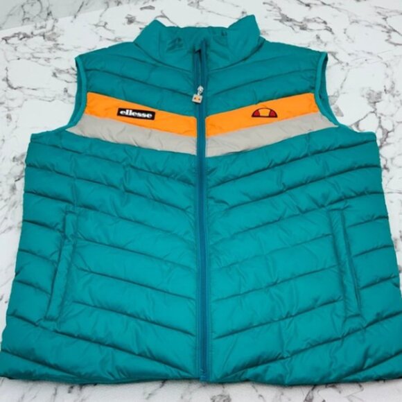 Men’s Ellesse Turquoise Padded Vest NWT